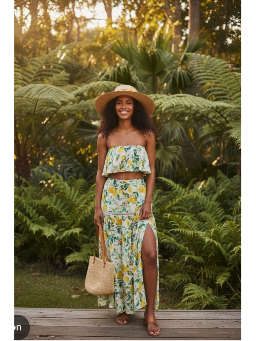 Anthro x PQ| Mika tiered Lemon Print Maxi Skirt| Size XS/S | EUC
